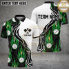Maxcorners Pickleball Polo Flaming Ball Tribal Swirl Multiple Options Personalized Name, Team Name 3D Shirt