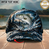 Maxcorners Fishing Dark Blue Ocean Splash Personalized 3D Cap (12 Fish Species)