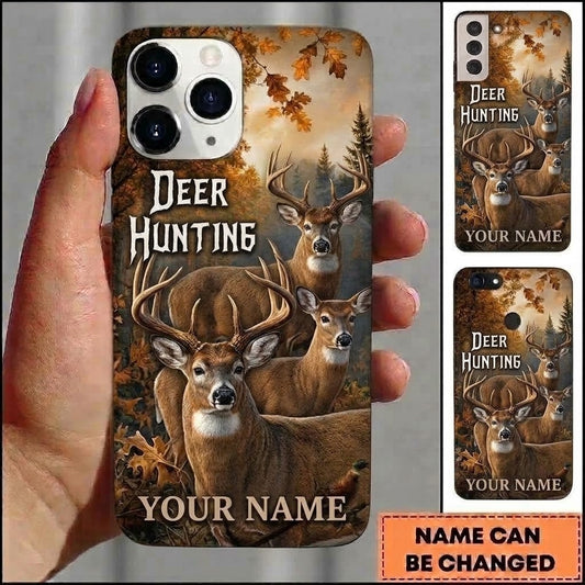 Maxcorners Hunting Deer Autumn Forest Customized Name Phone Case