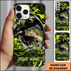 Maxcorners Fishing Neon Green Water Splash Personalized Name Phone Case  (12 Fish Species)