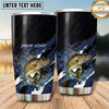 Maxcorners Fishing Tumbler Dark Navy Carbon Fiber Wave Design Personalized Name Tumbler (13 Species)