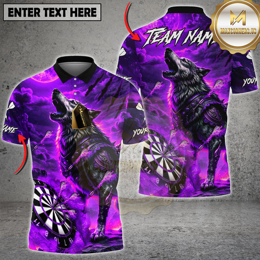 Maxcorners Dart Wolf Fire Storm Dark Fantasy Multicolor Options Personalized Name, Team Name 3D Shirt (4 Colors)