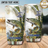 Maxcorners Fishing Tumbler White Blue Halftone Splash Design Personalized Name Tumbler (13 Species)