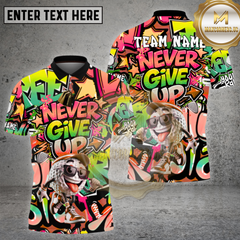 Maxcorners Golf Never Give Up Motivational Graffiti Art Multi Options Personalized Name, Team Name 3D Shirt