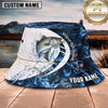 Maxcorners Fishing Blue Smoke Wave Personalized Name 3D Bucket Hat (12 Fish Species)