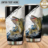 Maxcorners Fishing Tumbler Black White Lightning Crack Design Personalized Name Tumbler (13 Species)