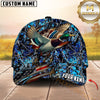 Maxcorners Duck Hunting Mallard Flying American Flag Camo Background Personalized Name 3D Cap