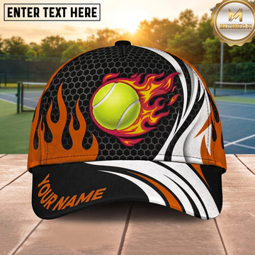 Maxcorners Fire Court 3D Tennis Personalized Name Cap