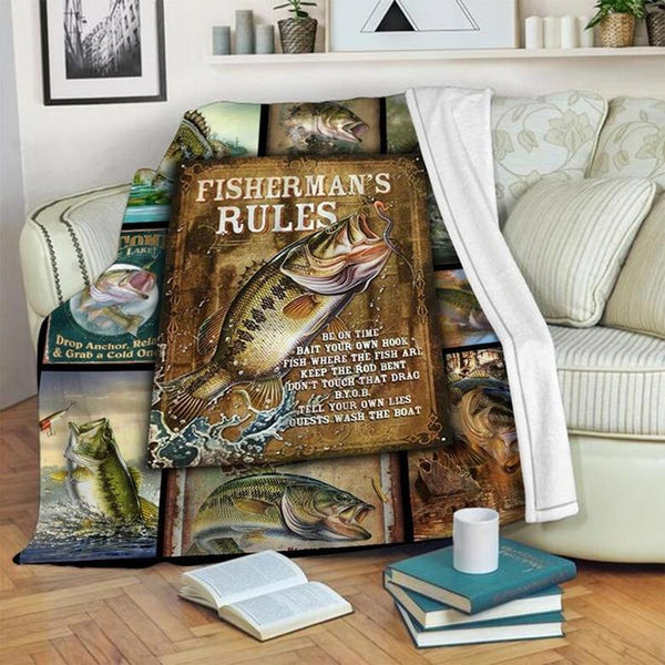 Maxcorners Fisherman's Rules Fishing Blanket