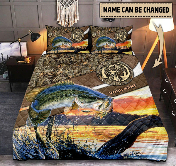 Maxcorners Custom Name Fishing Bedding Set