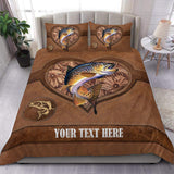 Maxcorners Heart Personalized Fishing Bedding Set