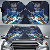 Maxcorners Blue Marlin Skull Auto Sun Shade