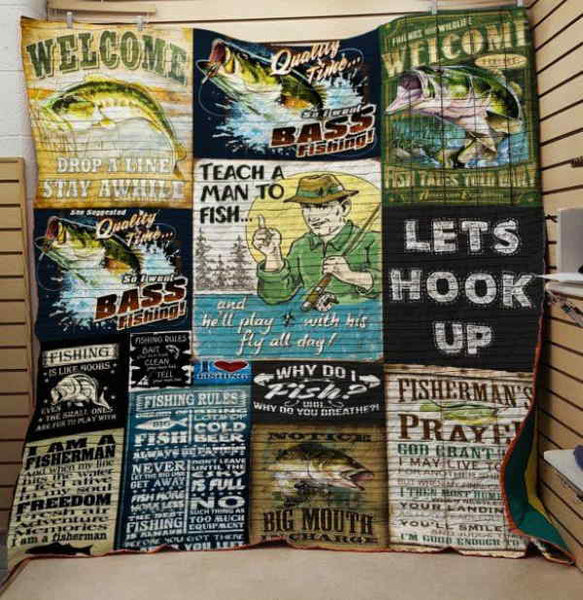 Maxcorners Fishing Teachman To Fish 3D Quilt - Blanket