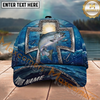 Maxcorners Fishing Texas Cross Christian Fishing Multi Options Personalized Name 3D Classic Cap (11 Fish Species)