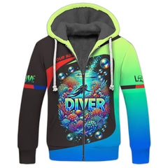 Maxcorners Scuba Diving Custom Name 3D Shirt Diving Into The Ocean Personalized Gift For Diver Lovers LM2111