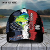 Maxcorners Fishing Paint Scratch American Flag Pattern Sport Pattern Personalized Name 3D Cap (11 Breeds)