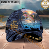 Maxcorners Fishing  Sunset Ocean Camouflage Multi Options Personalized Name 3D Classic Cap (11 Fish Species)