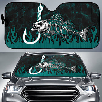 Maxcorners Fish Bone Fishing Hook Auto Sun Shade