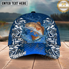 Maxcorners Fishing Tribal Blue Personalized Name, Team Name Classic 3D Cap (9 Breeds)