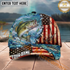 Maxcorners Fishing  American Flag Fishing Hook Multi Options Personalized Name 3D Classic Cap (11 Fish Species)