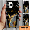 Maxcorners Fishing Heartbeat Angler Silhouette Design Personalized Name Phone Case (10 Fish Species)