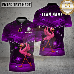 Maxcorners Golf Pink Flamingo Galaxy Night Theme Multi Options Personalized Name, Team Name 3D Shirt