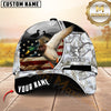 Maxcorners Duck Hunting Mallard Wings Spread Forest Camo Patriotic Personalized Name 3D Cap