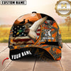 Maxcorners Duck Hunting Mallard Wings Spread Forest Camo Patriotic Personalized Name 3D Cap