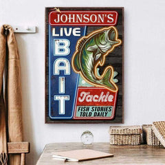 Maxcorners Gifts Personalized Fishing Bait And Tackle Canvas LM0101