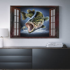 Maxcorners Bass Fishing Canvas Print Frames Canvas Print Frames Painting LM0101