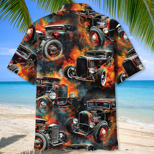 Maxcorners Vintage Hot Rod Art Hawaiian Shirt