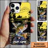 Maxcorners Fishing Black Silhouette Personalized Name 3D Phone Case (10 Fish Species)