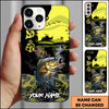 Maxcorners Fishing Black Silhouette Personalized Name 3D Phone Case (10 Fish Species)