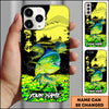 Maxcorners Fishing Black Silhouette Personalized Name 3D Phone Case (10 Fish Species)