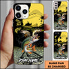 Maxcorners Fishing Black Silhouette Personalized Name 3D Phone Case (10 Fish Species)