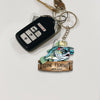 Maxcorners Fishing Keychain Funny Bass Fish With Straw Hat Sunglasses Gone Fishing Sign Personalized Name 2D Keychain