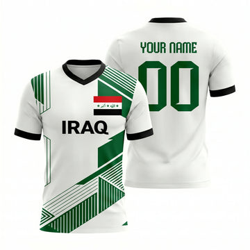 Maxcorners Personalized Iraq Soccer Jersey 3D T Shirt For Football Fans And Supporters
