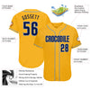 Maxcorners Custom Gold Navy-Light Blue Authentic Baseball Jersey LM2605