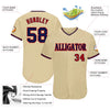 Maxcorners Custom Sand Navy-Red Authentic Baseball Jersey LM2605