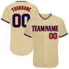 Maxcorners Custom Sand Navy-Red Authentic Baseball Jersey LM2605