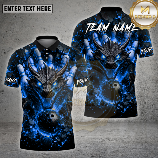 Maxcorners Dragon Bowling Lava Inferno Multiple Options Personalized Name, Team Name 3D Shirt