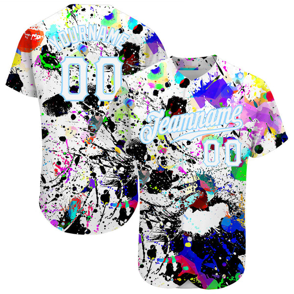 Custom Splashes Graffiti Pattern Authentic Baseball Jersey