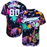 Custom Splashes Graffiti Pattern Authentic Baseball Jersey 3D