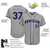 Maxcorners Custom Gray Purple-Black Classic Authentic Baseball Jersey LM2605