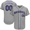 Maxcorners Custom Gray Purple-Black Classic Authentic Baseball Jersey LM2605