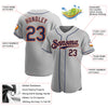 Maxcorners Custom Gray Navy-Orange Authentic Baseball Jersey LM2605