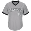 Maxcorners Custom Gray White-Black Authentic Throwback Rib-Knit Baseball Jersey Shirt LM2605