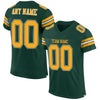 Maxcorners Custom Green Gold-White Mesh Authentic Football Jersey LM2605