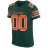 Maxcorners Custom Green Orange-White Mesh Authentic Football Jersey LM2605