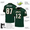 Maxcorners Custom Green White-Old Gold Mesh Authentic Throwback Football Jersey LM2605